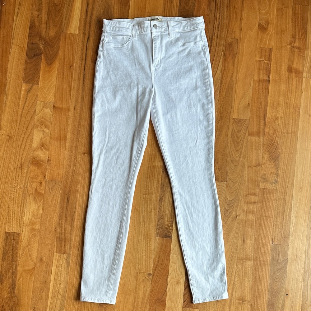 L'AGENCE High Rise White Jeans